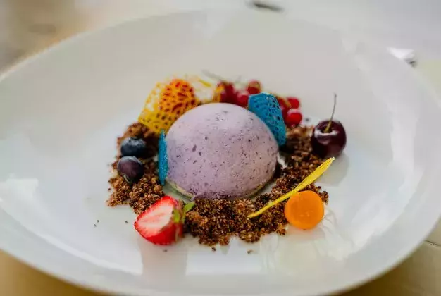 Dessert im Restaurant Sommerbergblick des Wellnesshotel Rothfuss Bad Wildbad im Schwarzwald